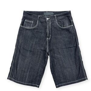 Vintage Southpole Denim Shorts Men's Size 38 BlackBaggy Wide Leg Y2K Skater